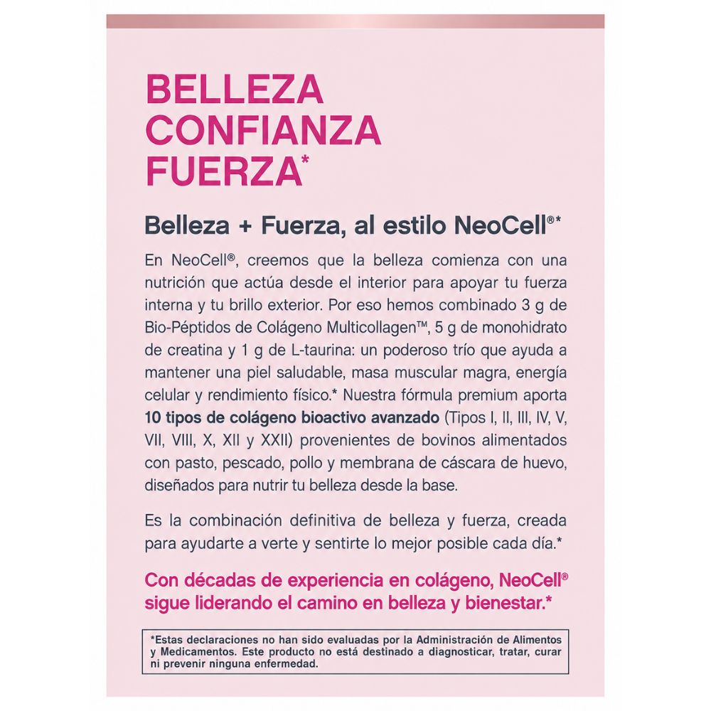 Sobres de Creatina monohidratada + Multi Colágeno Bio-Péptido Protein + L-Taurine - Sin sabor 20 sobres
