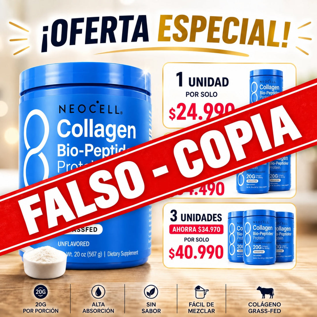 Alerta de estafa: Copias falsas Neocell en Chile