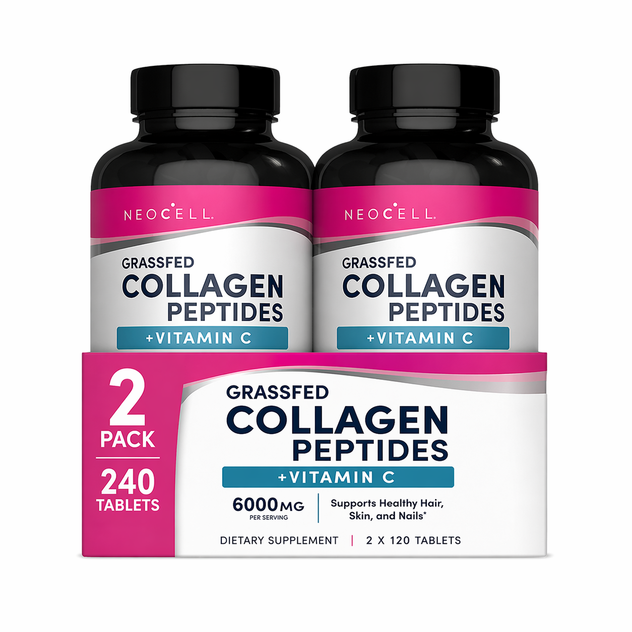 Pack 2 x Colágeno Péptidos hidrolizado + Vitamina C 6.000 mg | Tabletas