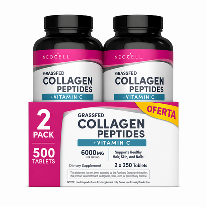 Pack 2 x Colágeno Péptidos hidrolizado + Vitamina C 6.000 mg | Tabletas