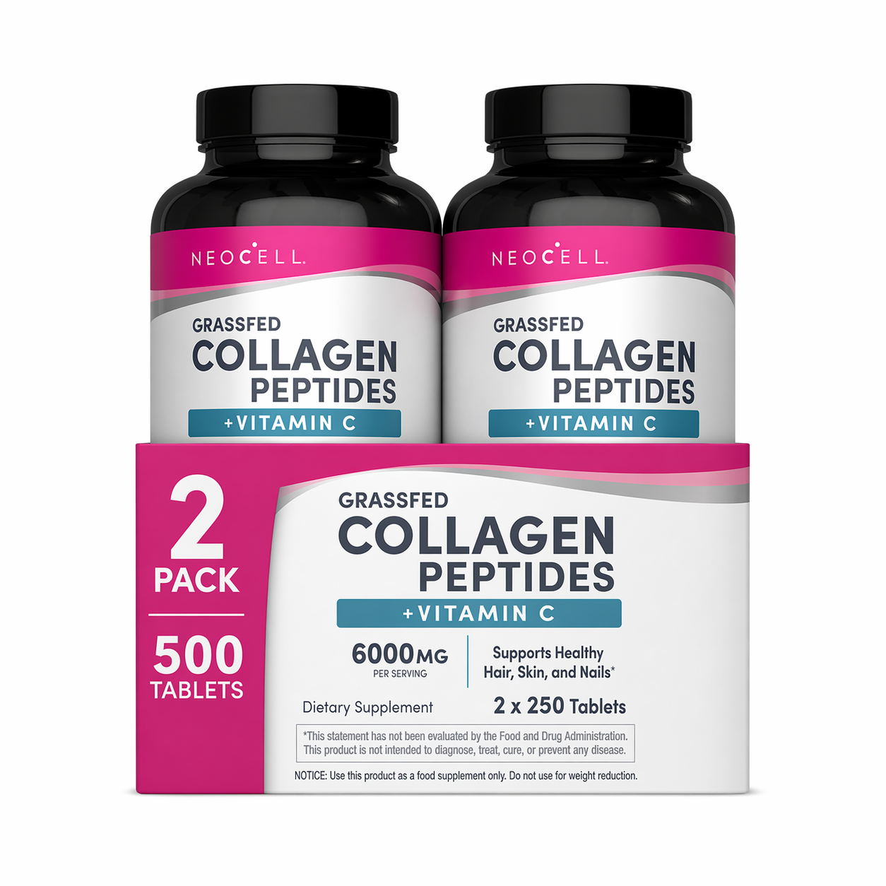 Pack 2 x Colágeno Péptidos hidrolizado + Vitamina C 6.000 mg | Tabletas