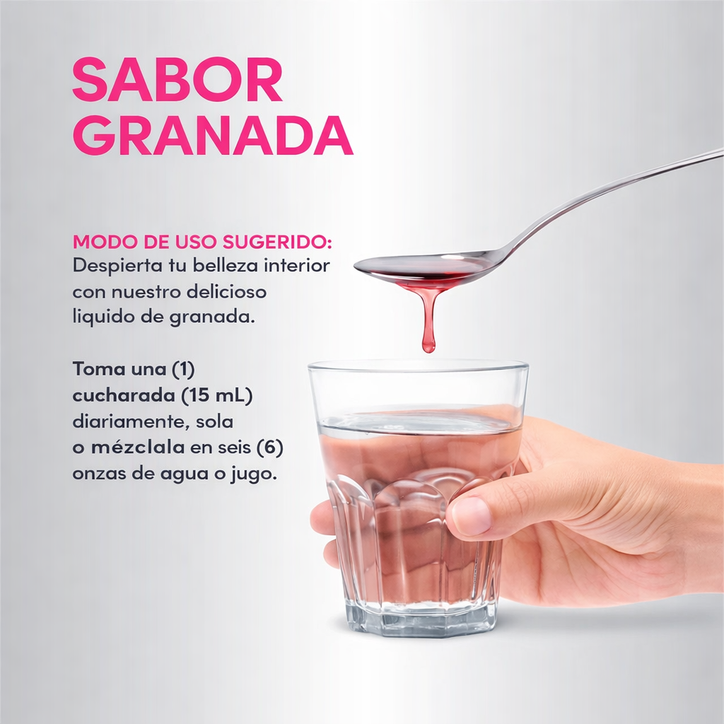 Colágeno Péptidos (hidrolizado) "Hair, Skin & Nails" 473 ml | Líquido sabor Granada