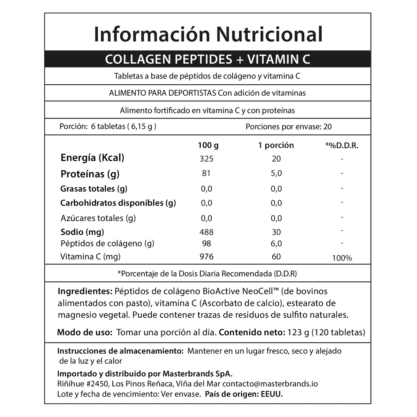 Pack 2 x Colágeno Péptidos hidrolizado + Vitamina C 6.000 mg | Tabletas