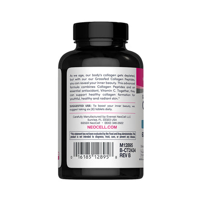 Colágeno Péptidos (hidrolizado) 1 y 3 Grassfed + Vitamina C 6.000 mg | Tabletas