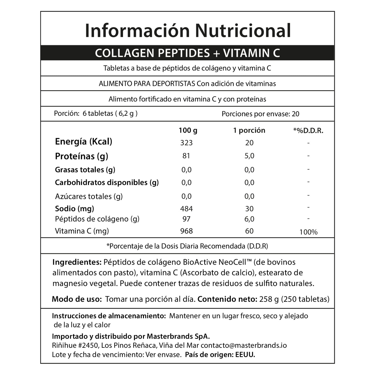 Pack 2 x Colágeno Péptidos hidrolizado + Vitamina C 6.000 mg | Tabletas
