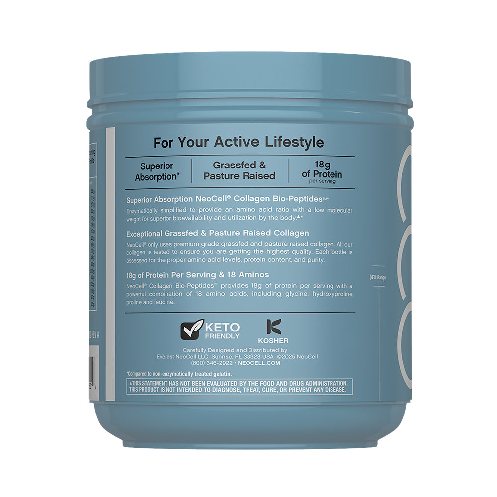Colágeno Bio-Péptidos (hidrolizado) Grassfed de Absorción Superior 20 gr. + Proteína 18 gr. | Polvo sin sabor