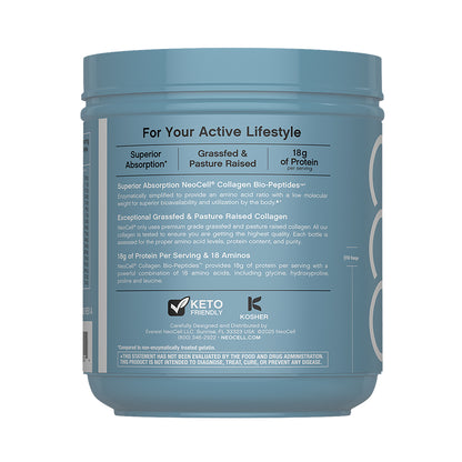 Colágeno Bio-Péptidos (hidrolizado) Grassfed de Absorción Superior 20 gr. + Proteína 18 gr. | Polvo sin sabor