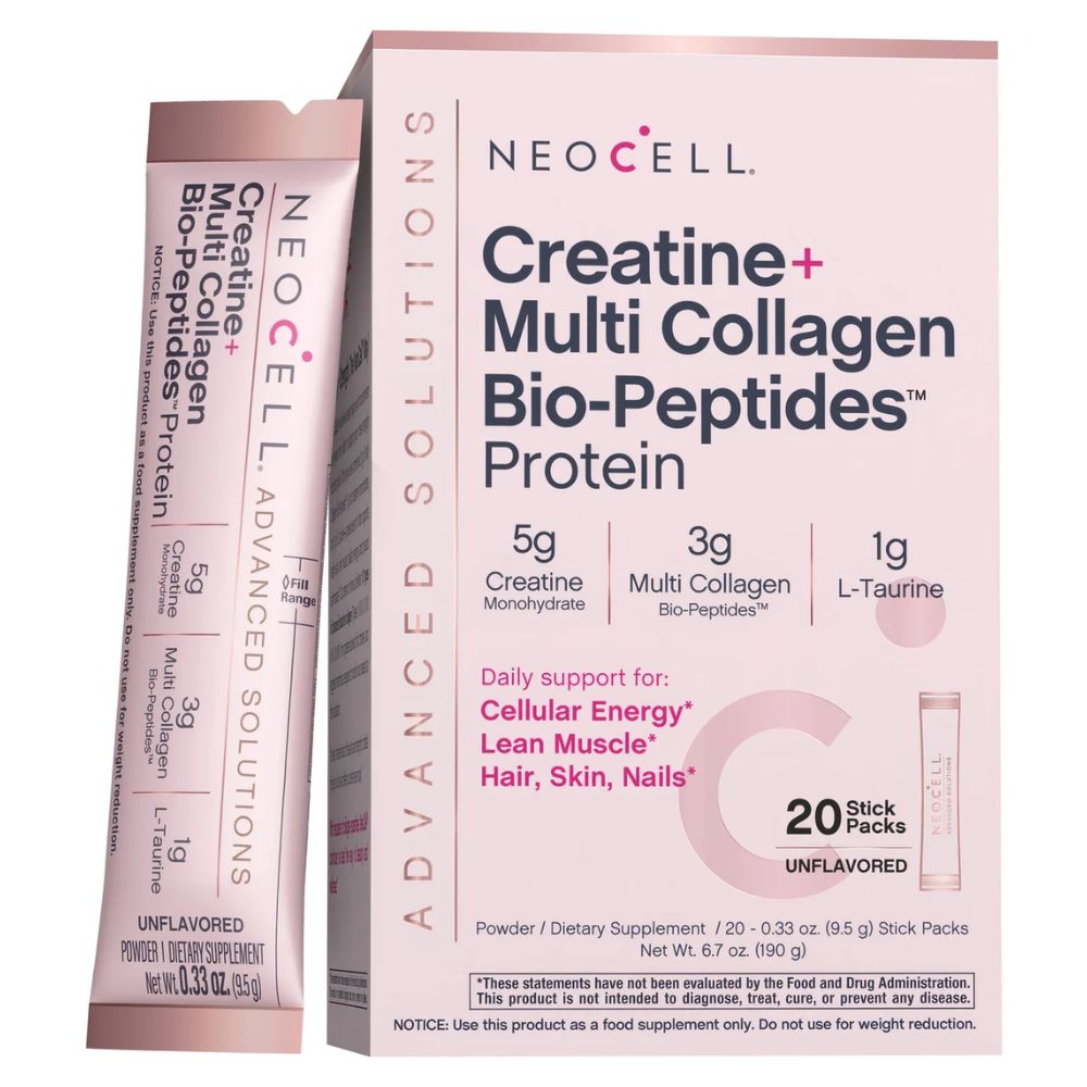 Sobres de Creatina monohidratada + Multi Colágeno Bio-Péptido Protein + L-Taurine - Sin sabor 20 sobres