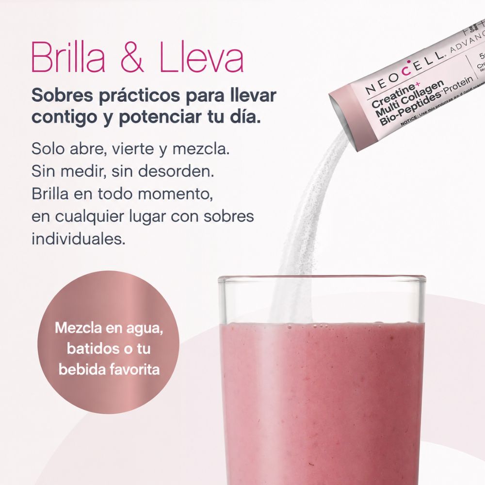 Sobres de Creatina monohidratada + Multi Colágeno Bio-Péptido Protein + L-Taurine - Sin sabor 20 sobres